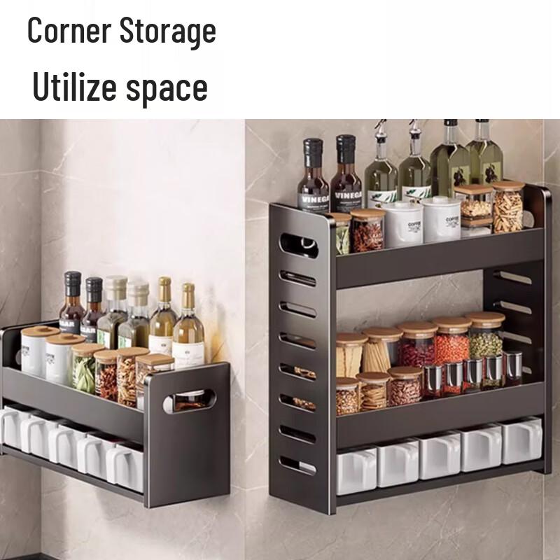 Yunshuang 3-Tier Kitchen Spice Rack with 5 Jars