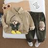 Baby Bear Shirt & Pants Set – Cute Cotton Spring Outfit for Toddler Boys, Teddy Bear Print 2-Piece Clothes