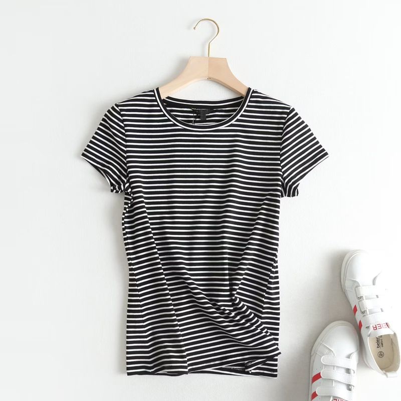 Spring New Arrival Cotton Tee Basic Shirt Base White Shirt Silm round Neck Short Sleeve T-shirt 6850900