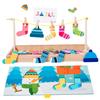 Hölzernes lustiges Socken-Trocknungs-Puzzle für Kinder Farb-Kognition-Zuordnung Feinmotorik-Training Früherziehung Lern-Lernspielzeug