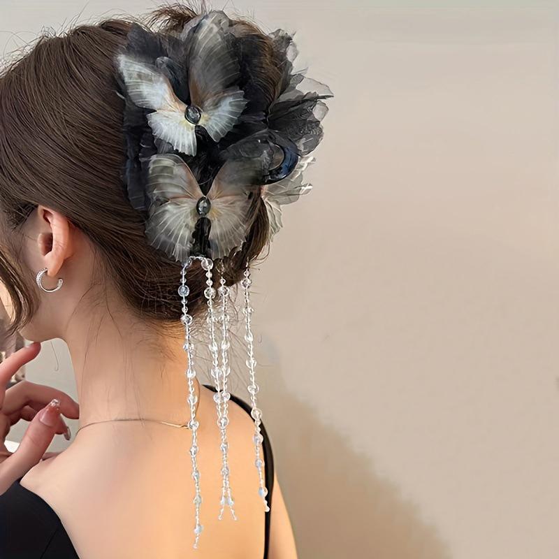 Women Hairgrips Butterfly Tassel Hair Claw Grab Clip Beautiful Hair Accessories Girls Shark Clip Women Headwear Hair Claws Clip