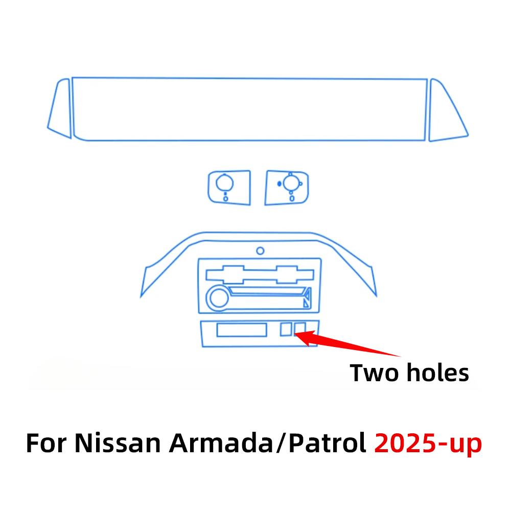TPU Protective Film for Nissan Armada Patrol 2025-2026 Interior Panel Anti-Scratch Transparent Sticker