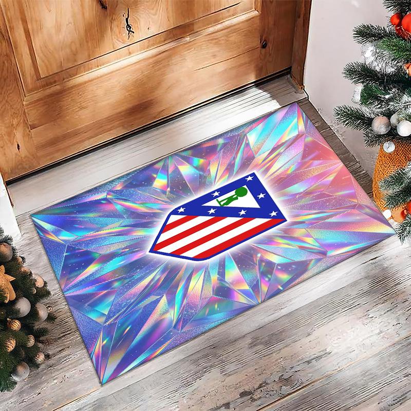 Atletico Madrid Printed Flannel Area Rug Non Slip Soft Polyester Floor Carpet Indoor Decor Mat for Bedroom Living Room Sofa Game Room Home Decoration