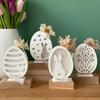 New Creative Silicone Easter Rabbit Lamp Mold Openwork DIY Easter Egg Plaster Mould Bunny Epoxy Resin Mould Easter Decoration