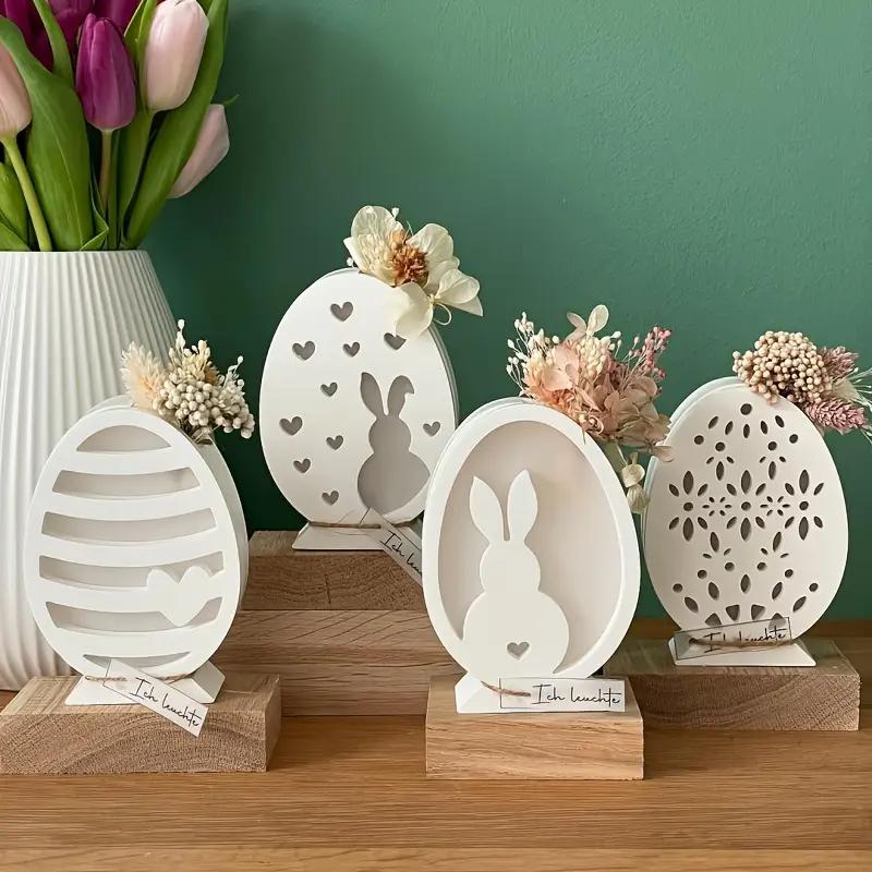 New Creative Silicone Easter Rabbit Lamp Mold Openwork DIY Easter Egg Plaster Mould Bunny Epoxy Resin Mould Easter Decoration