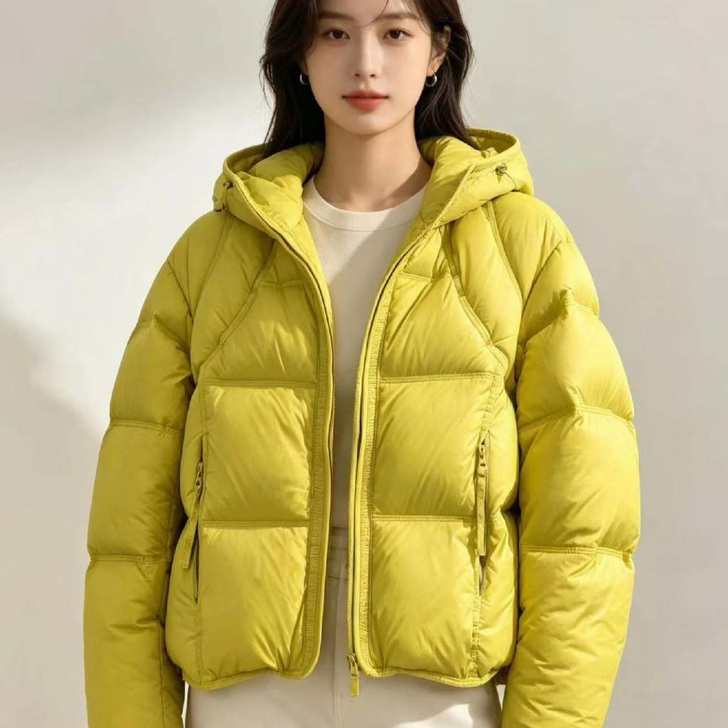 New puff down jacket women's short hooded Korean version loose small bread jacket thickened warm jacket women