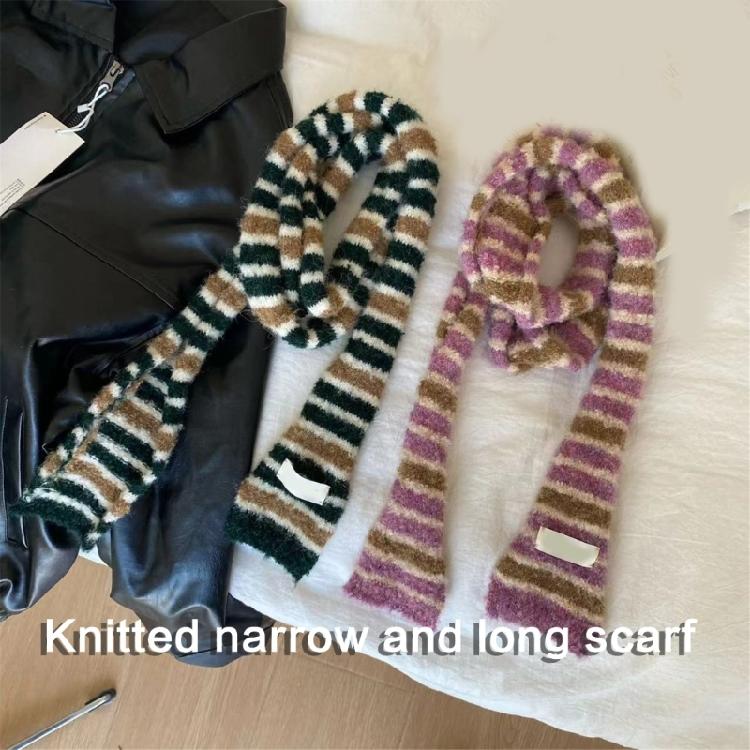 Women Skinny Scarf Thin Choker Knit Belt Long Tie Scarf Bag Handle Wrap
