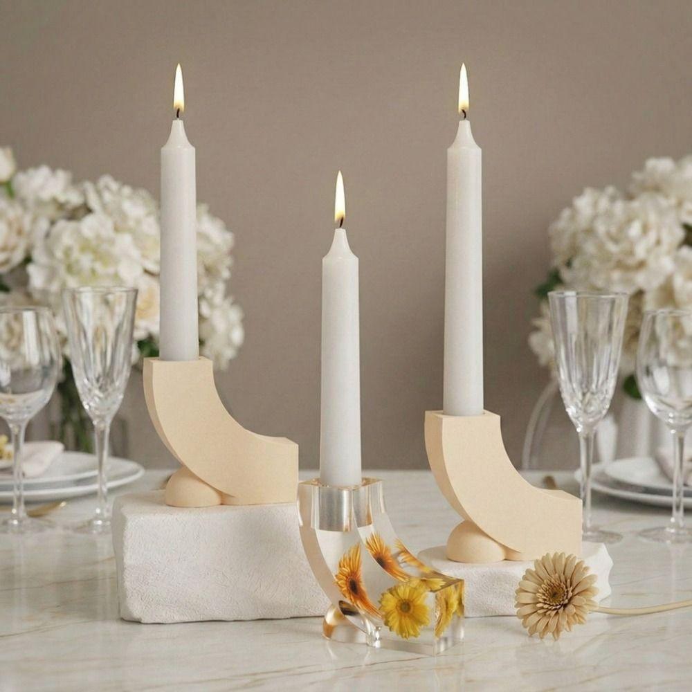 Geometric Candle Holder Mold Handmade Gypsum Platform Mold Candlestick Mould  DIY Craft Making