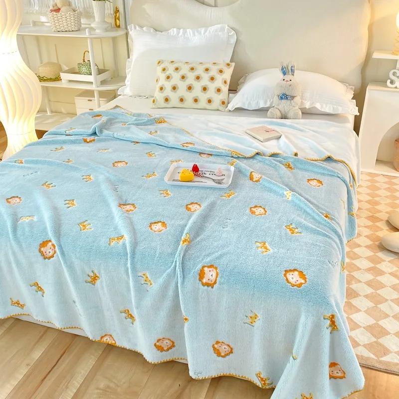 New Cloud Plush Blanket Embossed Shell Edge Multi functional Air Conditioning Blanket Sofa Cover Blanket
