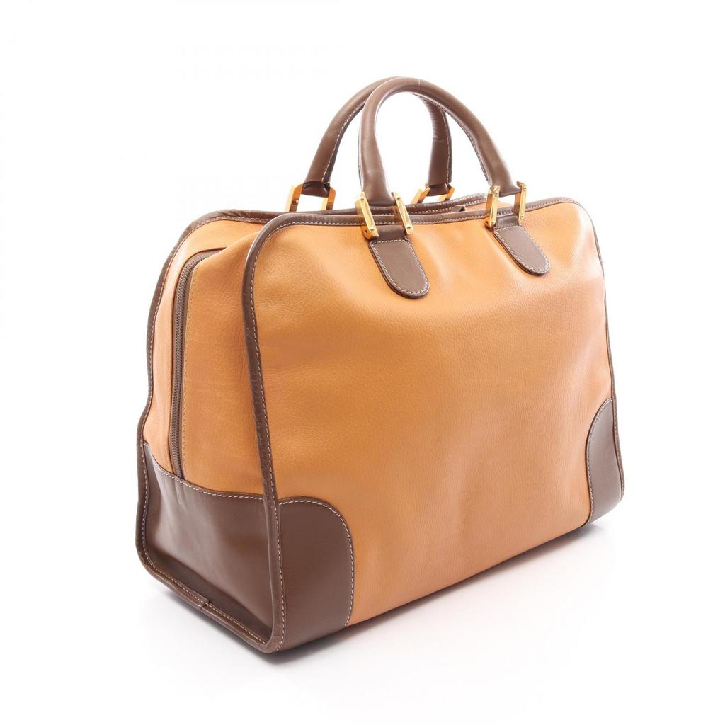 Used LOEWE Amazona 40 Handbag Leather Brown Used Women