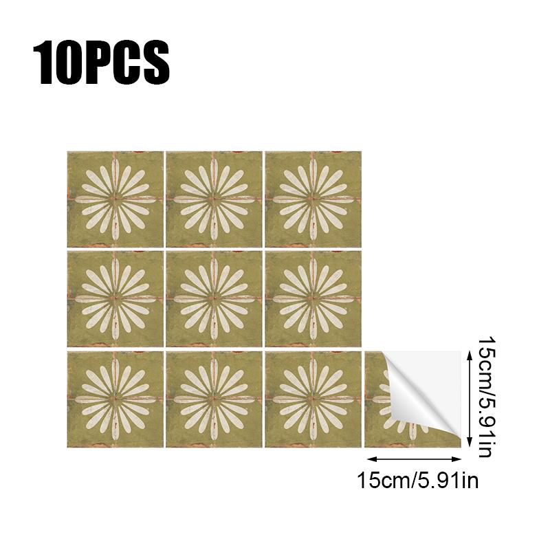 10PCS Peel and Stick Wall Decals for Home Decor Retro Floral Self-Adhesive Wall Sticker