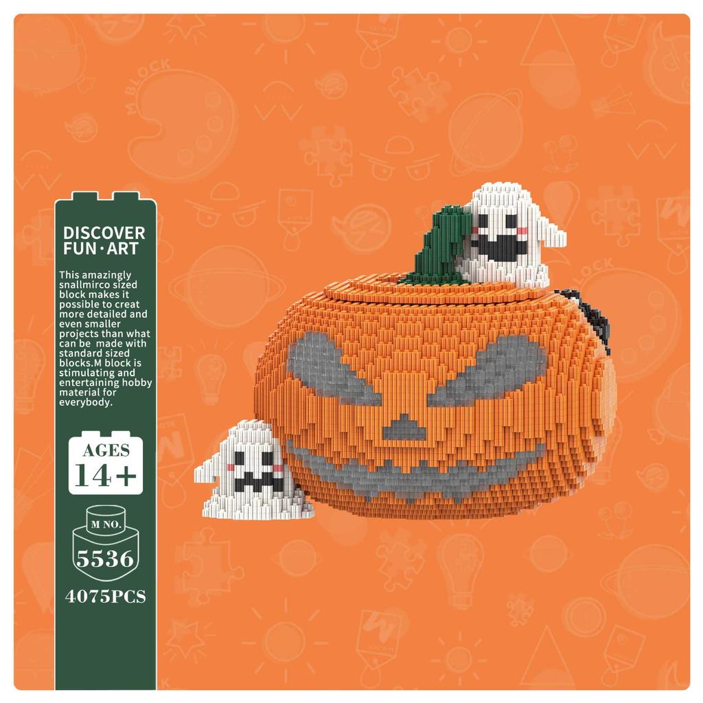Kreatives Halloween Geist Kürbis Skelett Bär 3D Puzzle Bausteine Montage Ziegel Bauspielzeug für Heimdekoration