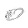 925 Sterling Silver Cross & Heart Women Ring
