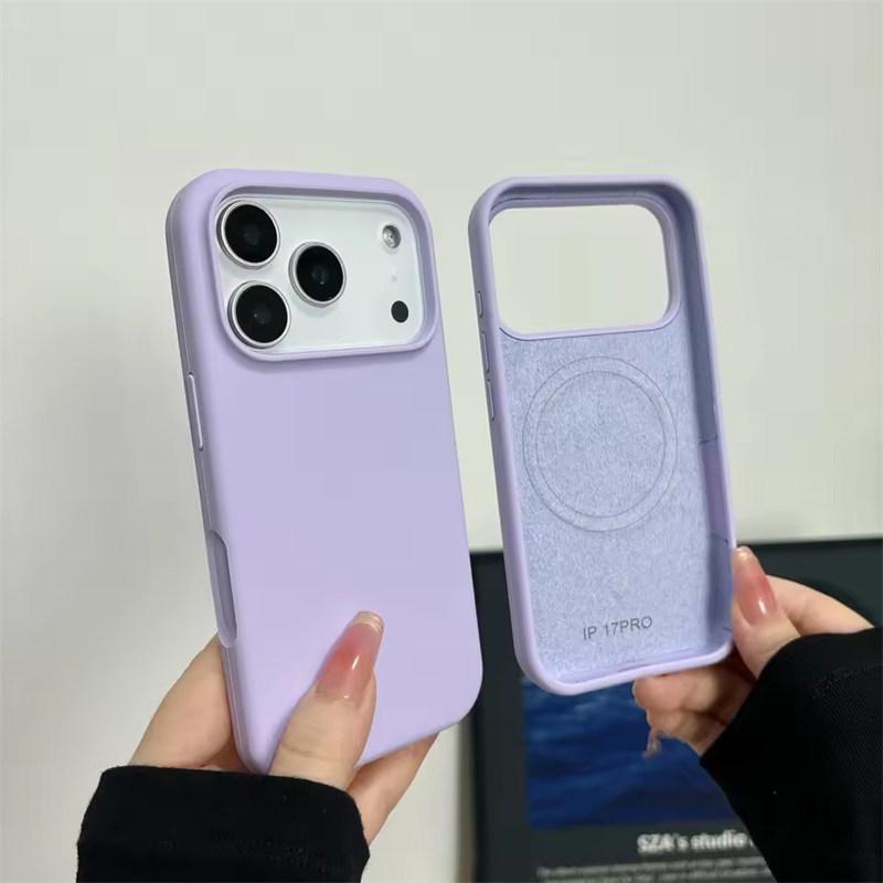 Liquid Silicone Magsafe Soft Phone Case For iPhone 17 Air 16 15 14 13 12 11 Pro Max Plus Magnetic Wireless Charge Cover