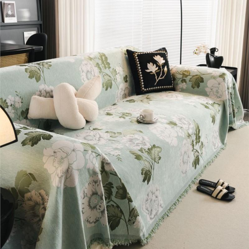 Funda Sofa Home Chenille Big Flower Sofa Mat Throw Blankets All-season Camping Picnic Blanket Cover Sofa Cover