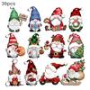 36 Pcs Wooden Gnome Christmas Ornaments Christmas Elf Hanging Wood Crafts for Holiday Tree Home Decor Xmas Party Supplies