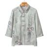 Women's Mid-Age Thin Breathable Lapel Cardigan Shirt
