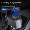 Retractable Car Charger 4 In 1 Fast Charging Car Charger 120W Dual Type-C Retractable Cable and 2 USB Ports Car Charger Adapter