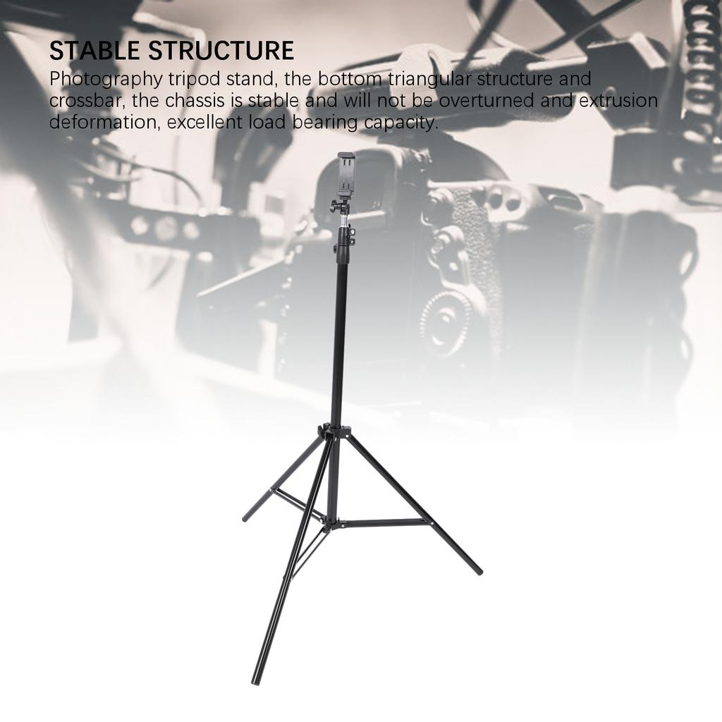 Light Tripod Adjustable Thickened Photography Tripod Stand with Ball Head Phone Holder Bluetooth Remote Control 6.9ft