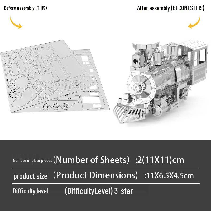 

3D Пазл из нержавеющей стали Сделай сам Поезд - Металлическая модель без клея