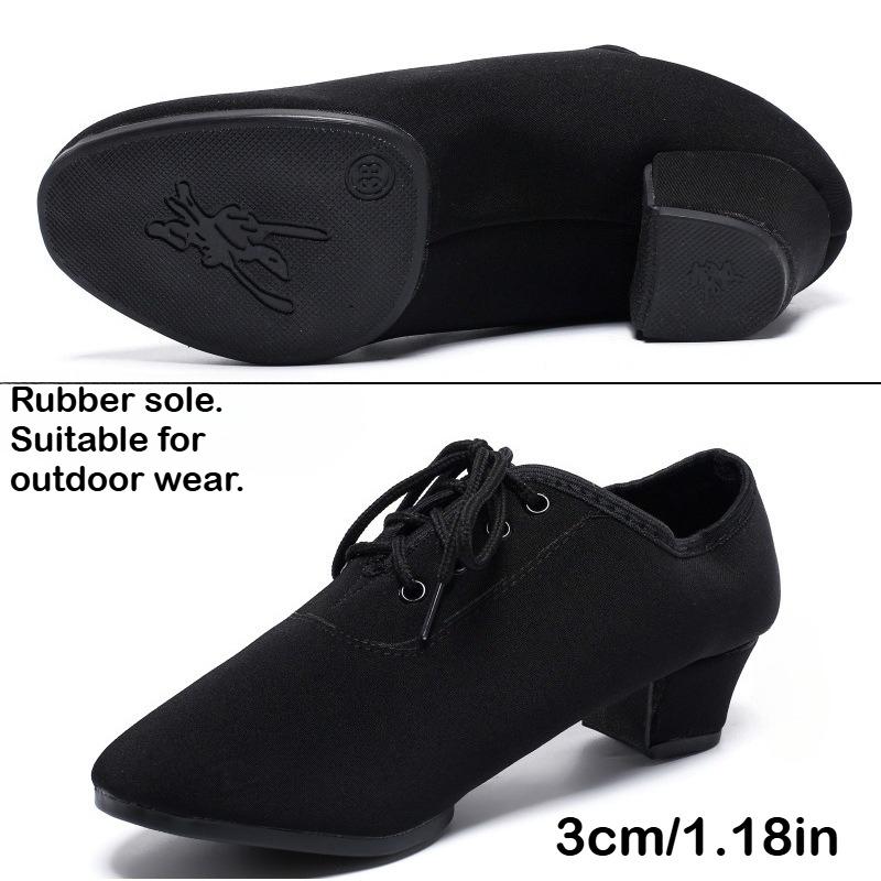 Women's Dance Shoes Black Modern Ballroom Salsa Shoes Adult Tango and Ballroom Sneakers