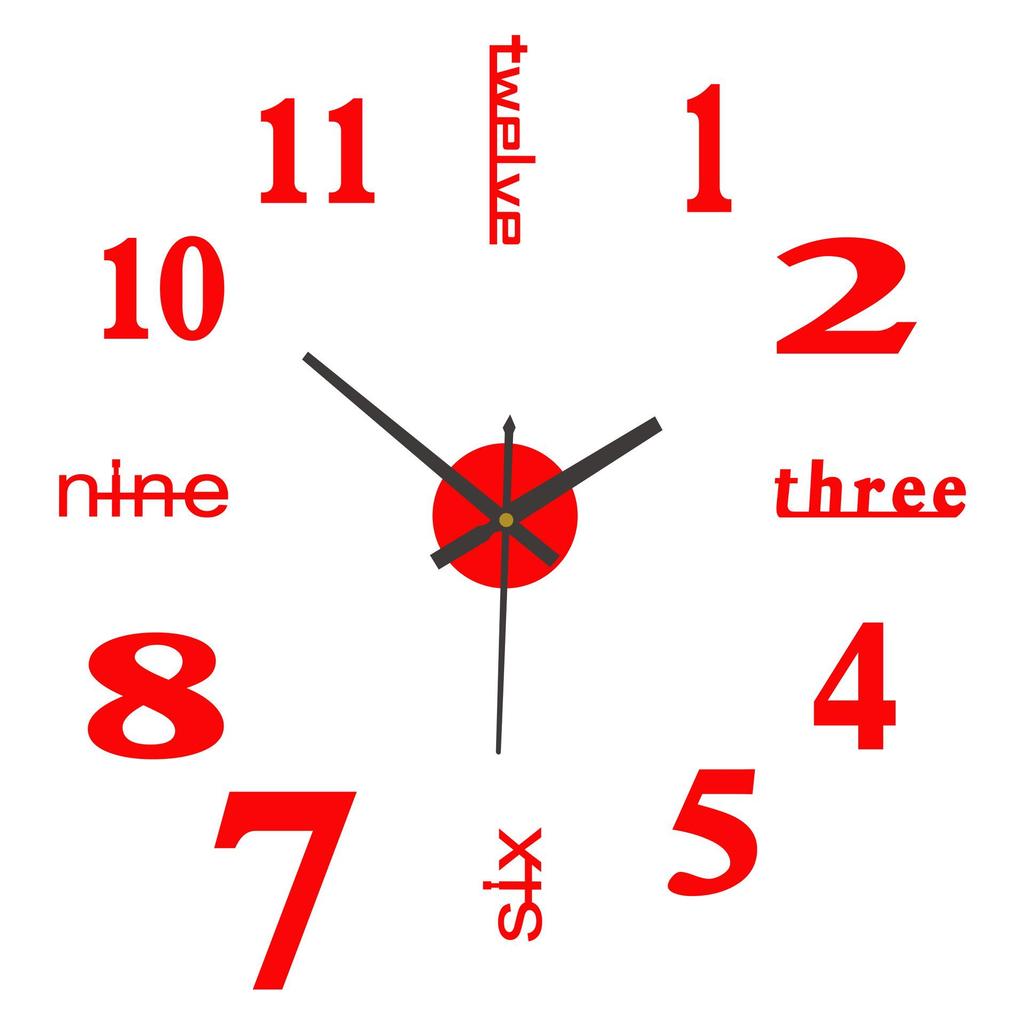 Digital Luminous DIY Acrylic Wall Clock - Punch-Free Decorative Quartz Timepiece