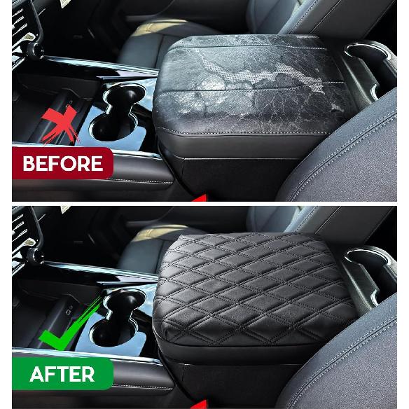 Center Console Armrest Cover For Chevy Chevrolet Silverado/GMC Sierra -2024 2025, Tahoe & Suburban & Yukon -2025, PU Leather Middle Console Cover