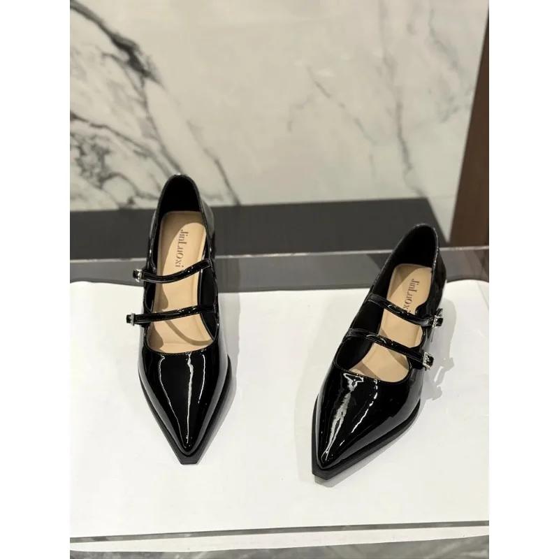 Shallow Mouth Shoes Woman High Heels Pointed Toe Female Footwear Casual Pumps New Summer Cute Boat Fashion Comfort Simple Englis