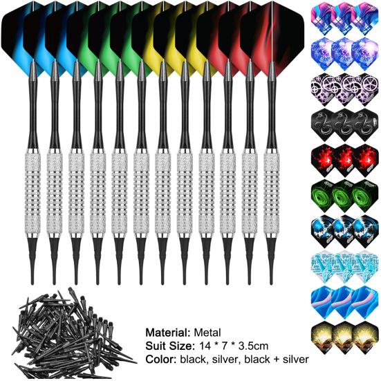1 Set Dart Kit Bendable Colorful Multiple Styles Metal Dart Sport Set for Gym