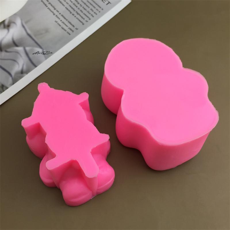 1 Piece Cute 3D Sleeping Bear Cupcake Topper Silicone Mold for Mousse Cake Ice Cream DIY Baking Decor Accessories