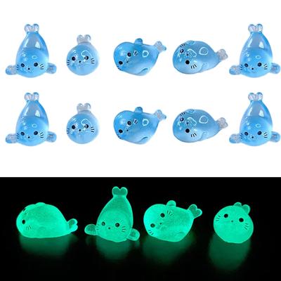 Luminous Marine Animal Figures for DIY Terrariums and Home Decorations