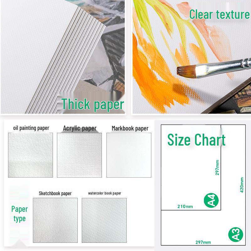 Boyixuan A4/A5 Thick Sketchbook for Art Students - Watercolor & Marker Drawing Book