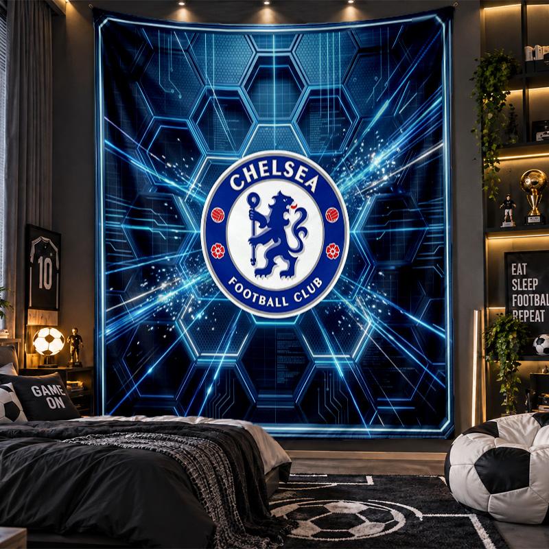 Arazzo da Appendere alla Parete Stampa Chelsea FC Tessuto per Soggiorno Camera da Letto Decorazione per la Casa