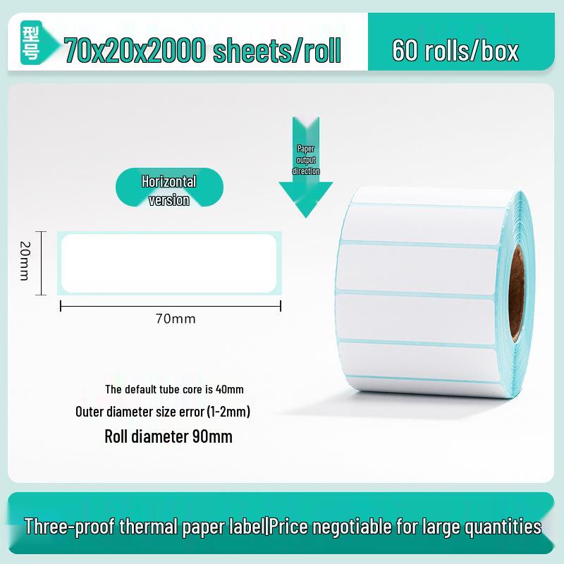 Waterproof Thermal Label Paper, Self-Adhesive Barcode Stickers, 100x100mm, ePacket Express, Thermal Printing.