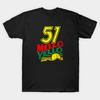 Men Black Print T-shirt 51 Mello Yello - Days Of Thunder - Distressed No-Cut Transfer Paper Print Cotton Tshirt