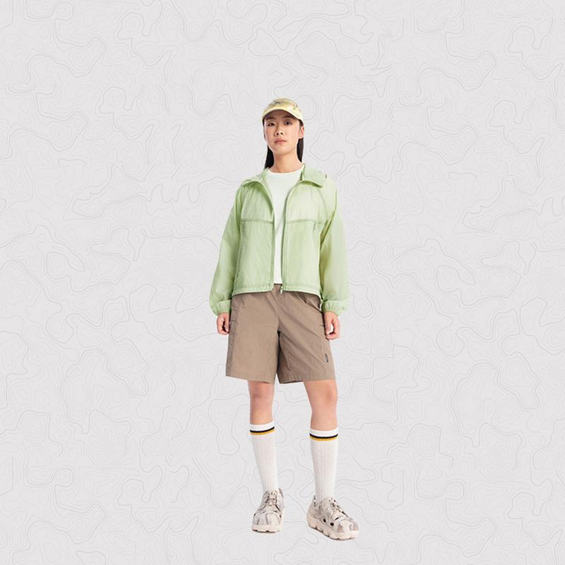 Li Ning CF Outdoor Series Lightweight Breathable Water-Resistant UPF 55+ Packable Sun Protection Jacket Women jackets Dusty-Green AFDV378-6