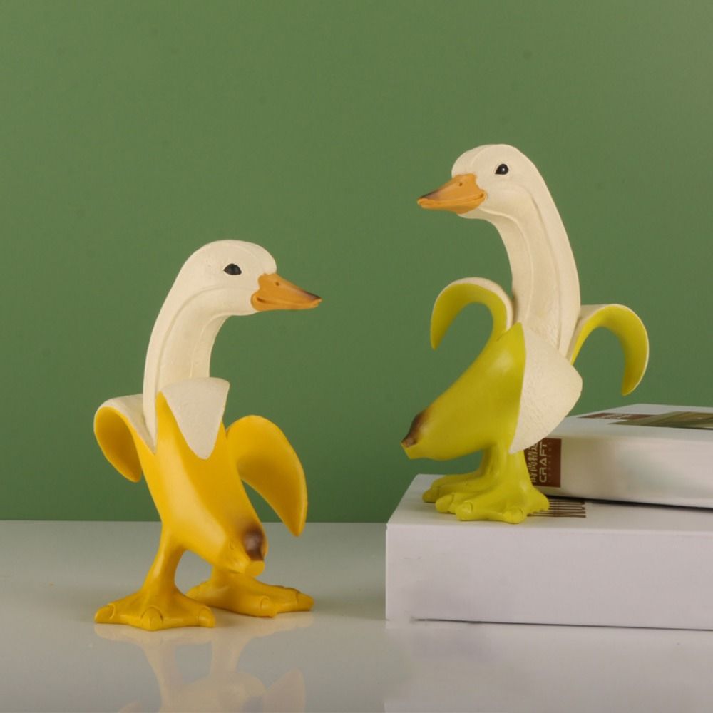 Cute Cartoon Banana Duck Unique Animal Ornaments Funny Banana Duck Figurines  Birthday Gift