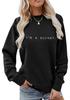 European and American Delight Long Sleeve Round Neck Hoodie 