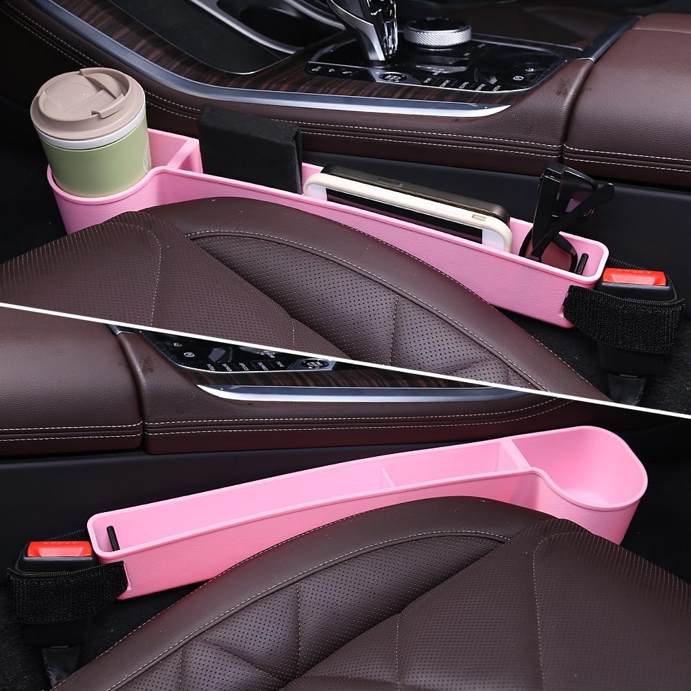 Car Seat Gap Filler, Multifunctional Seat Side Gap Filler with Cup Holder & Organizer, Gap Stopper Universal Fit Car SUV Truck Fill The Gap Between