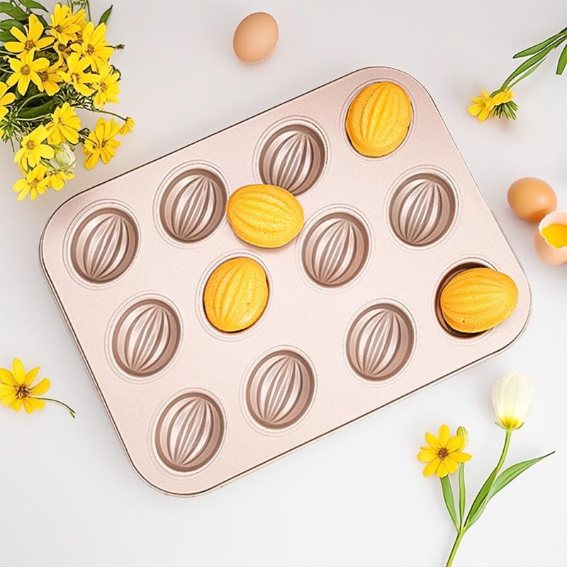 Cake Mold Carbon Steel 6 9 12 Cavities Nonstick Baking Pan Bread Tray for Professional Home Kitchen Use