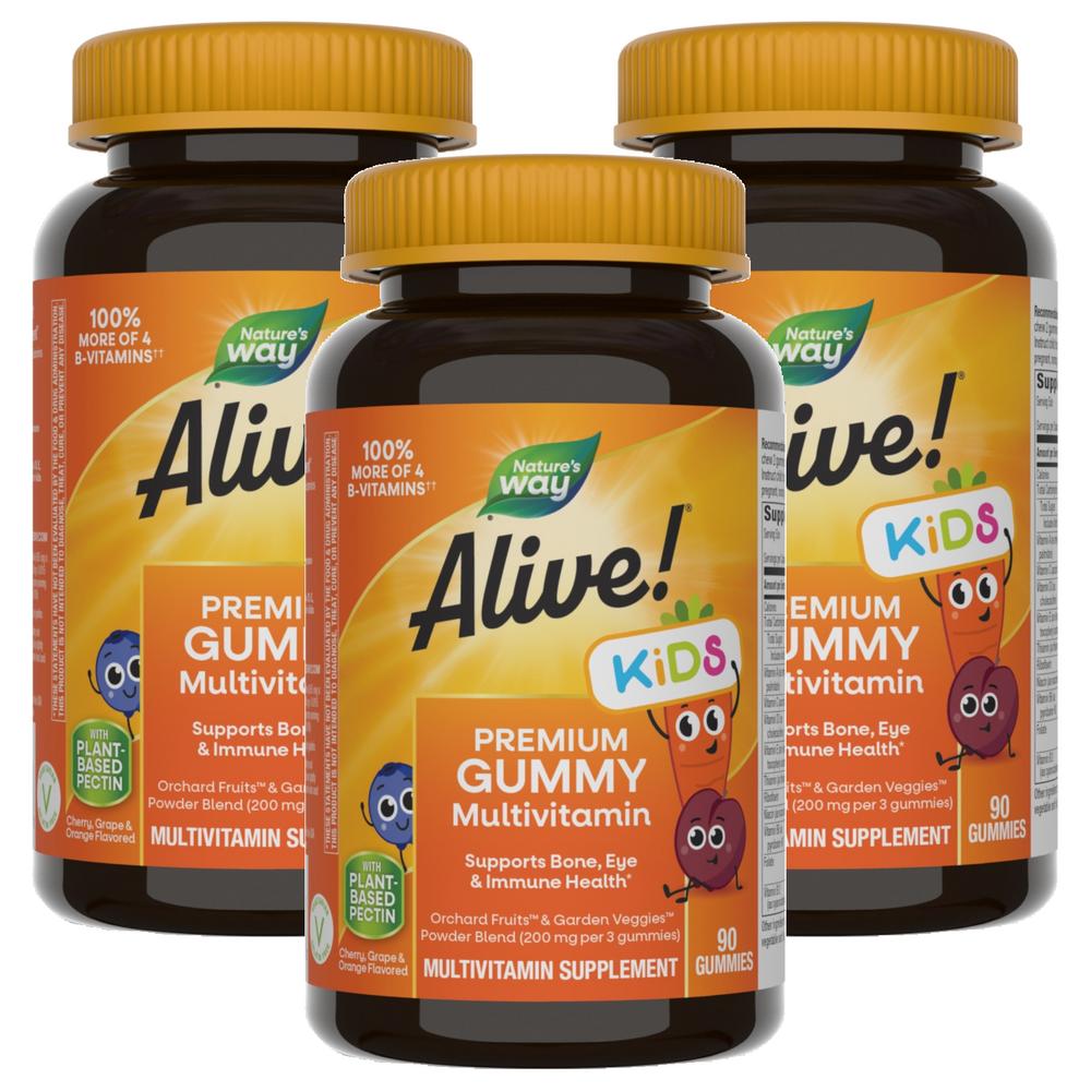 Nature's Way Alive! Kids Premium Multivitamin Gummies 90 Tablets 3 Pcs