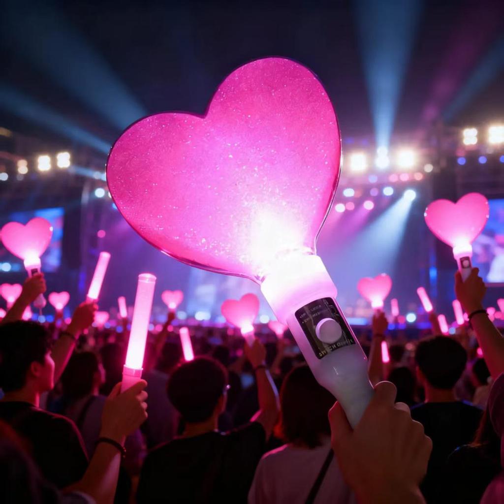 LED Heart Glow Stick for Concerts and Campus Events - Handheld Cheering Prop