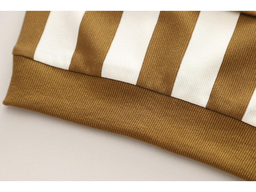 Autumn Boys' Vertical Stripe Long Sleeve Set with Casual Sports Pants