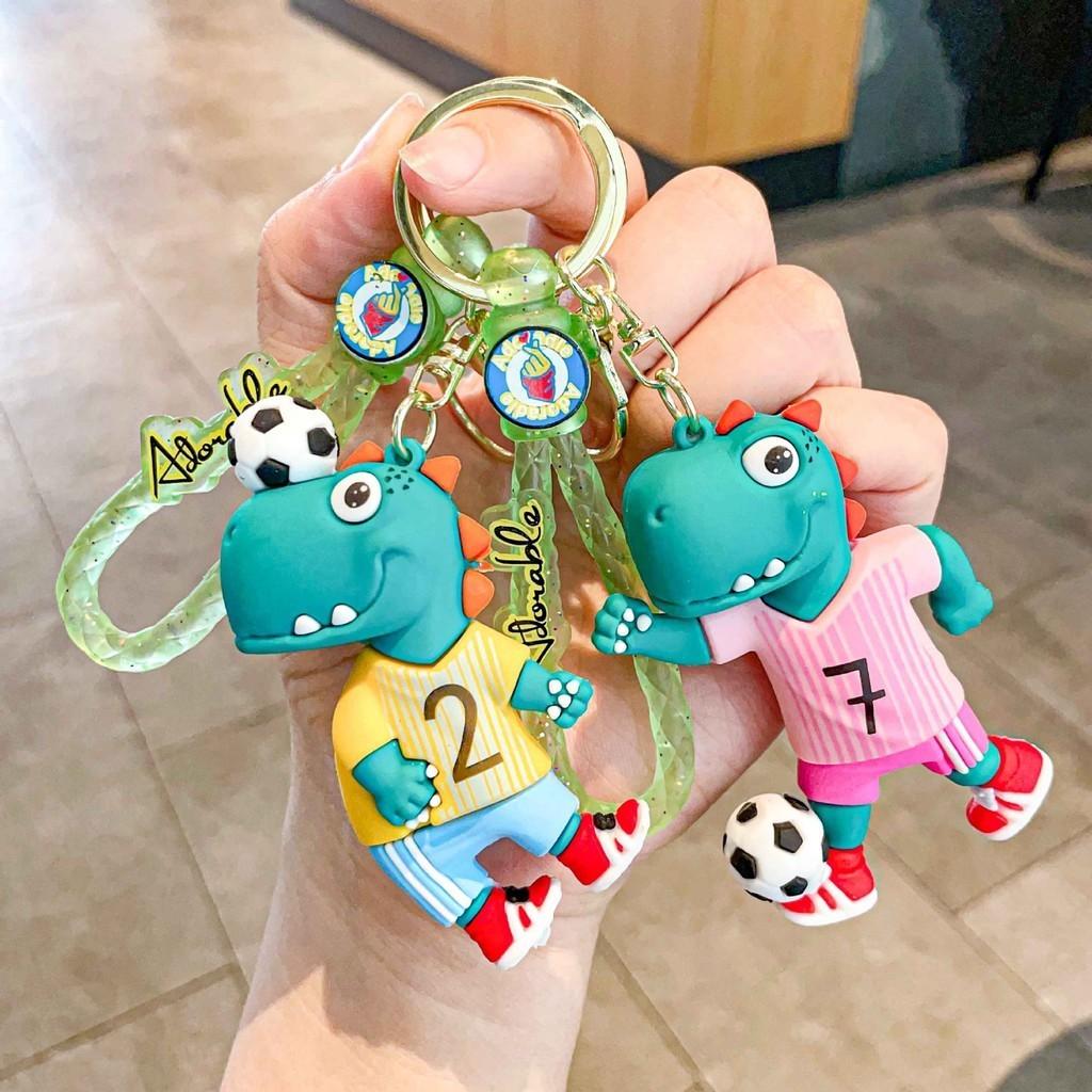 And Fun Soft Silicone Football Dinosaur Keychain Ideal For Promotional Gifts
