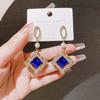 Premium Design Niche Temperament Stud Earrings Women's Blue Earrings 925 Silver Exquisite Light Luxury Versatile Earrings