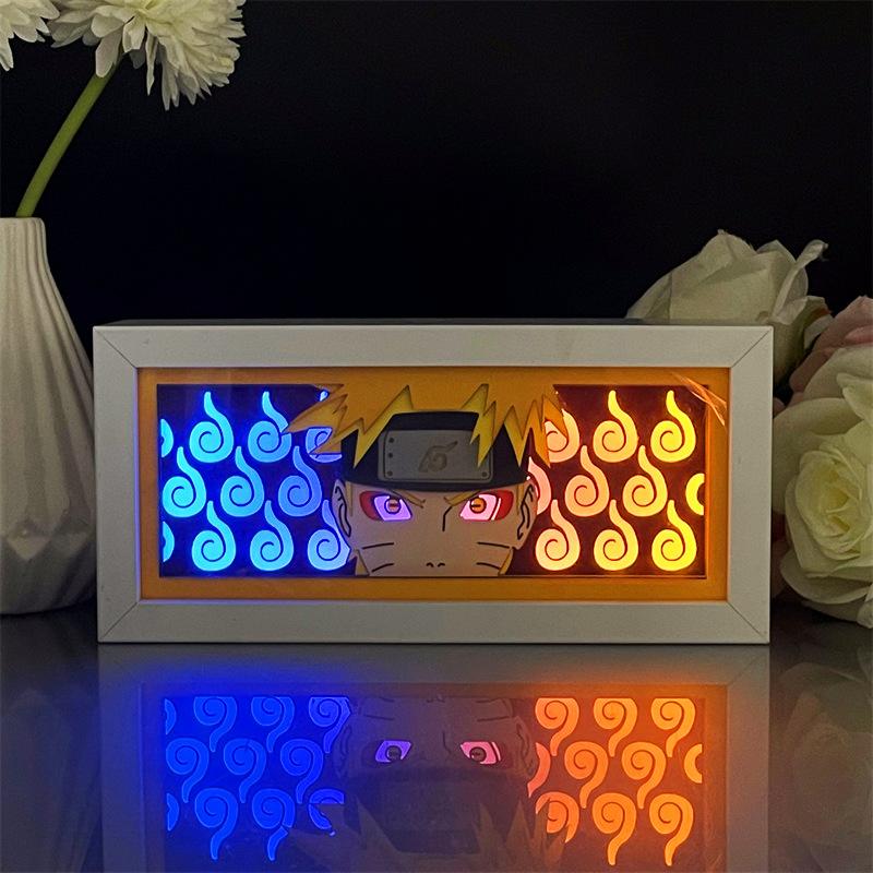 NARUTO 3D Light Box Anime Peripherals Two Tone Night Lamp Cartoon Table Decoration Funny Gifts Party Supplies Bedroom Ornaments