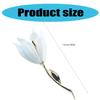 Practical White Tulips Brooch Fashion Magnolias Flower Pin Jewelry Accessory for Women’s Coats Backpacks and Hats