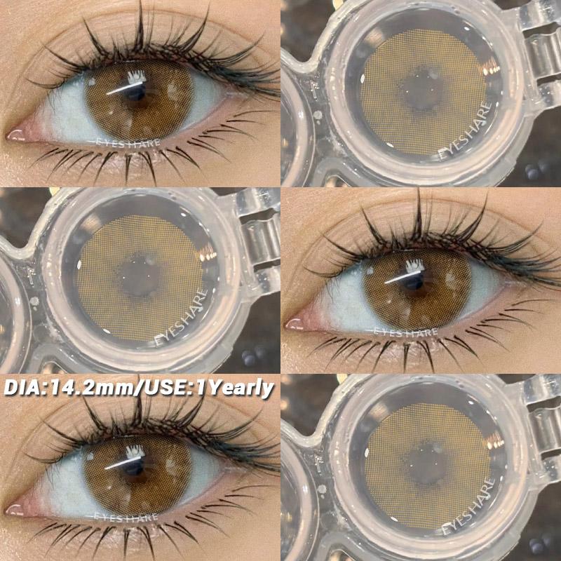 EYESHARE 1Pair Color Contact Lenses for Eyes Blue Eye Contacts Brown Natural Contact Lenses Gray Pupils Lens Yearly