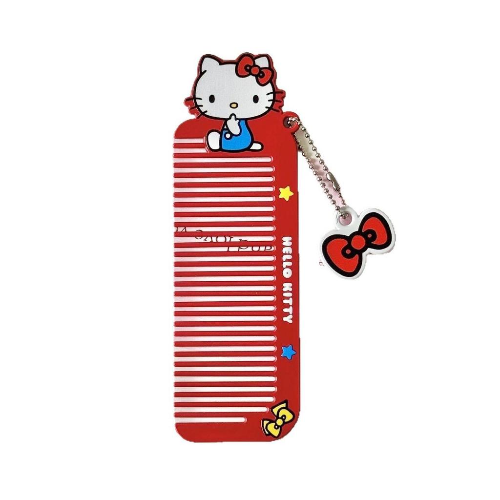 Hello Kitty Cute Cartoon Metal Hair Comb for Girls - Portable Wide-Tooth and Fine-Tooth Design
