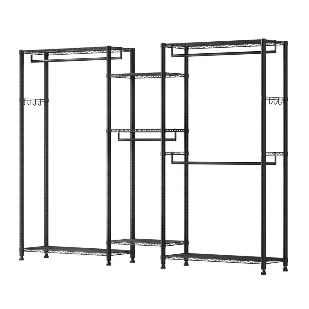 Clothing Garment Rack, Heavy Duty Closet Wardrobe, 7 Adjustable Tiers Clothes Racks with Steel Frame, 385.5 kg Load Capacity Clothes Rack with 4